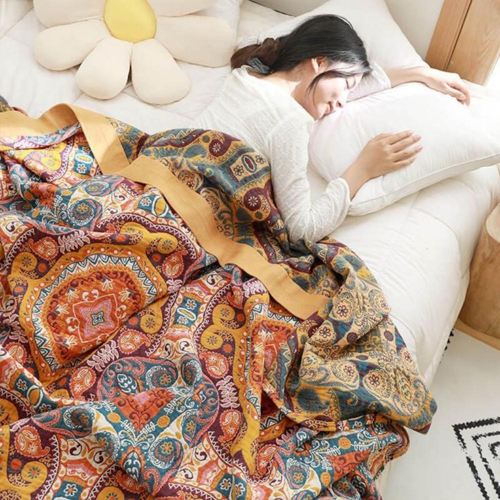 Sunrise Boho Reversible Cooling Blanket