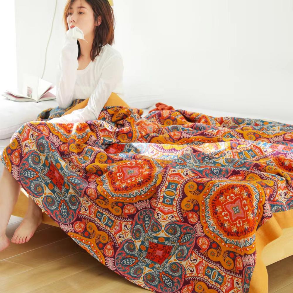 Sunrise Boho Reversible Cooling Blanket
