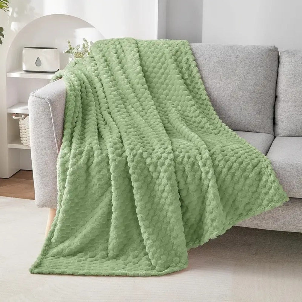 Checkered Plush Throw Blanket All Season Cover