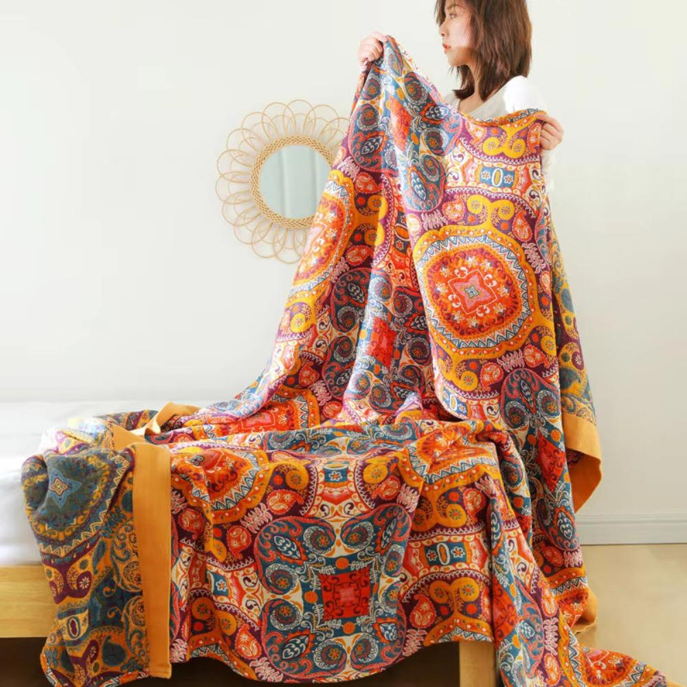 Sunrise Boho Reversible Cooling Blanket
