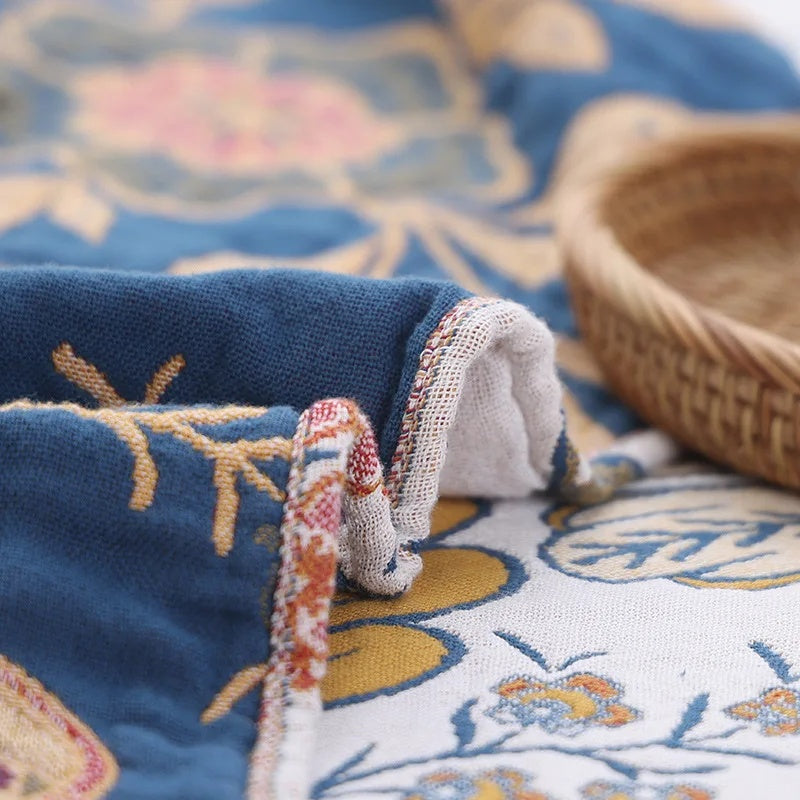 Leaf Pattern Sherpa Throw Blanket Soft Fleece